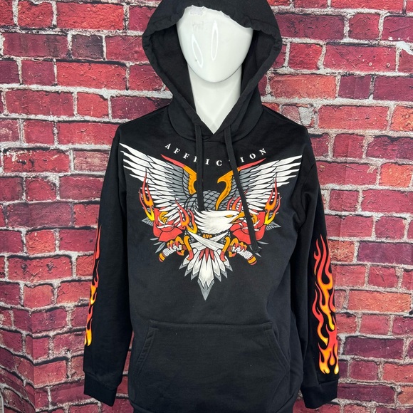 Affliction Black Label Men's Eagle Graphic Hoodie - Black - Size: XL - NWOT - Picture 3 of 10